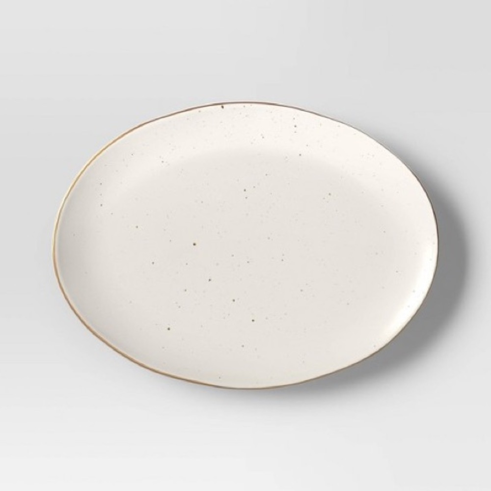 NWT Threshold Small Ceramic Serving Platter Ivory